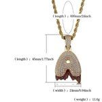 CUSTOM RED DRIP BUBBLE LETTER NECKLACES