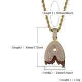 CUSTOM RED DRIP BUBBLE LETTER NECKLACES